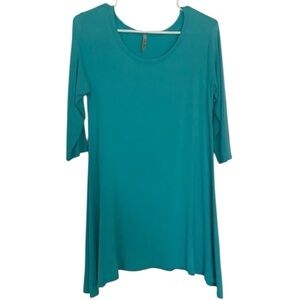 GooYoo Blue/Green Womens Blouse Shirt Top Size Small